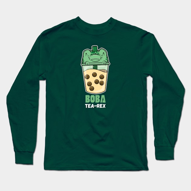 Boba Tea-Rex Long Sleeve T-Shirt by DinoMart